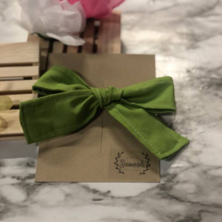 Green Large Hand Tied Bow for wholesale by MadeBySusannah