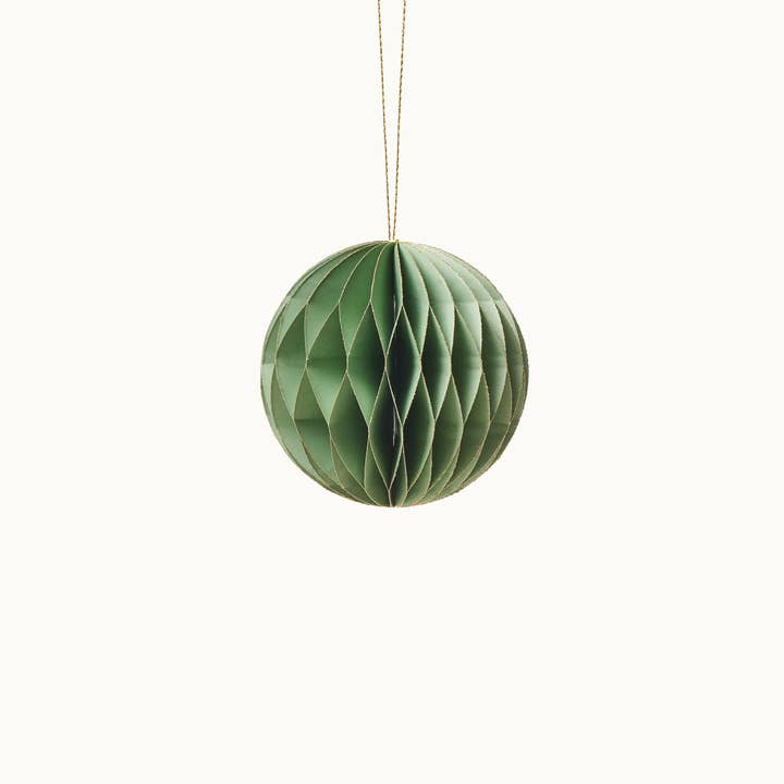 Hanging Paper Christmas Ball Ornament Light Green 10cm for wholesale by by Vivi.