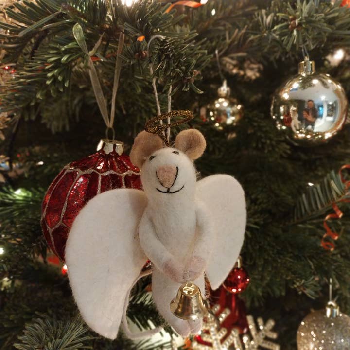 Felt So Good - Wholesale Ornament - Handmade Felt Hanging Angelica Mouse Christmas Tree Decor4