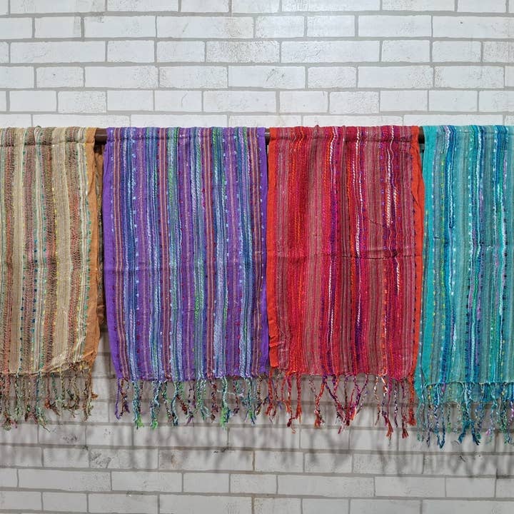 Cool Trade Winds - Wholesale Scarf - Women's - Traditional Indian Woven Scarf - Pack of 3 assorted colours