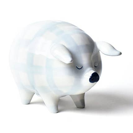 Coton Colors - Wholesale Money/Piggy Bank - Kids & Baby - Blue Gingham Piggy Bank0