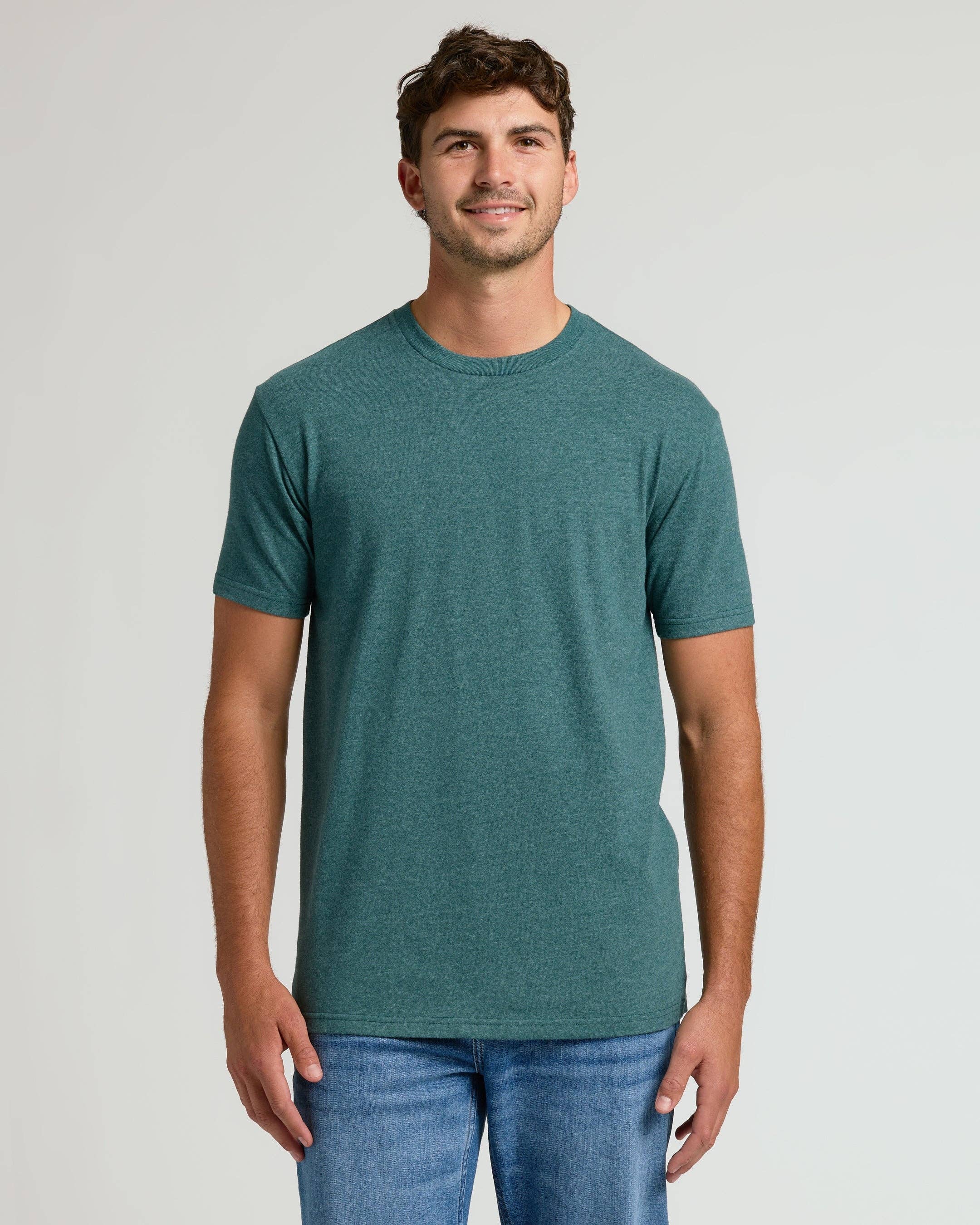 True Classic - Wholesale T-Shirt - Men's - Heather Seafarer Tall Straight Hem Crew Neck T-Shirt0