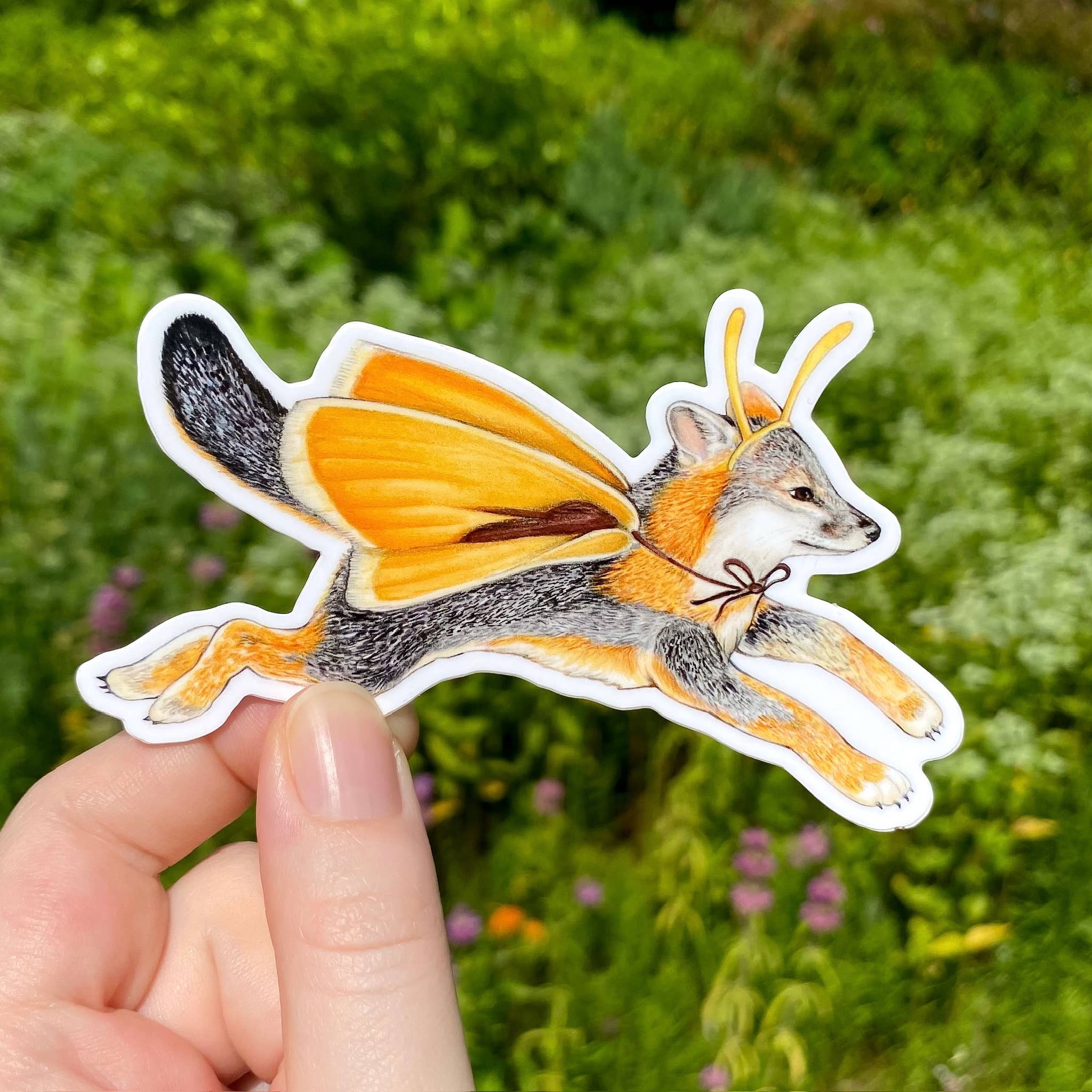 Fox Skipper Weatherproof Vinyl Sticker for wholesale by Allison Stoiser Art