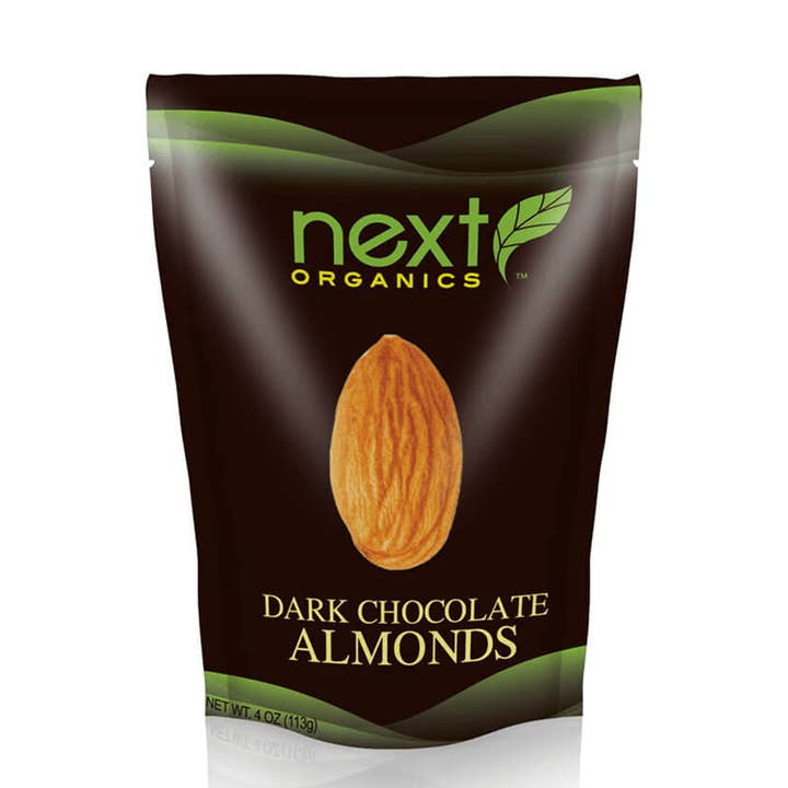 Next Organics - Vendita all'ingrosso Dolci ricoperti di cioccolato - Org Dark Choc Mandorle 4 oz