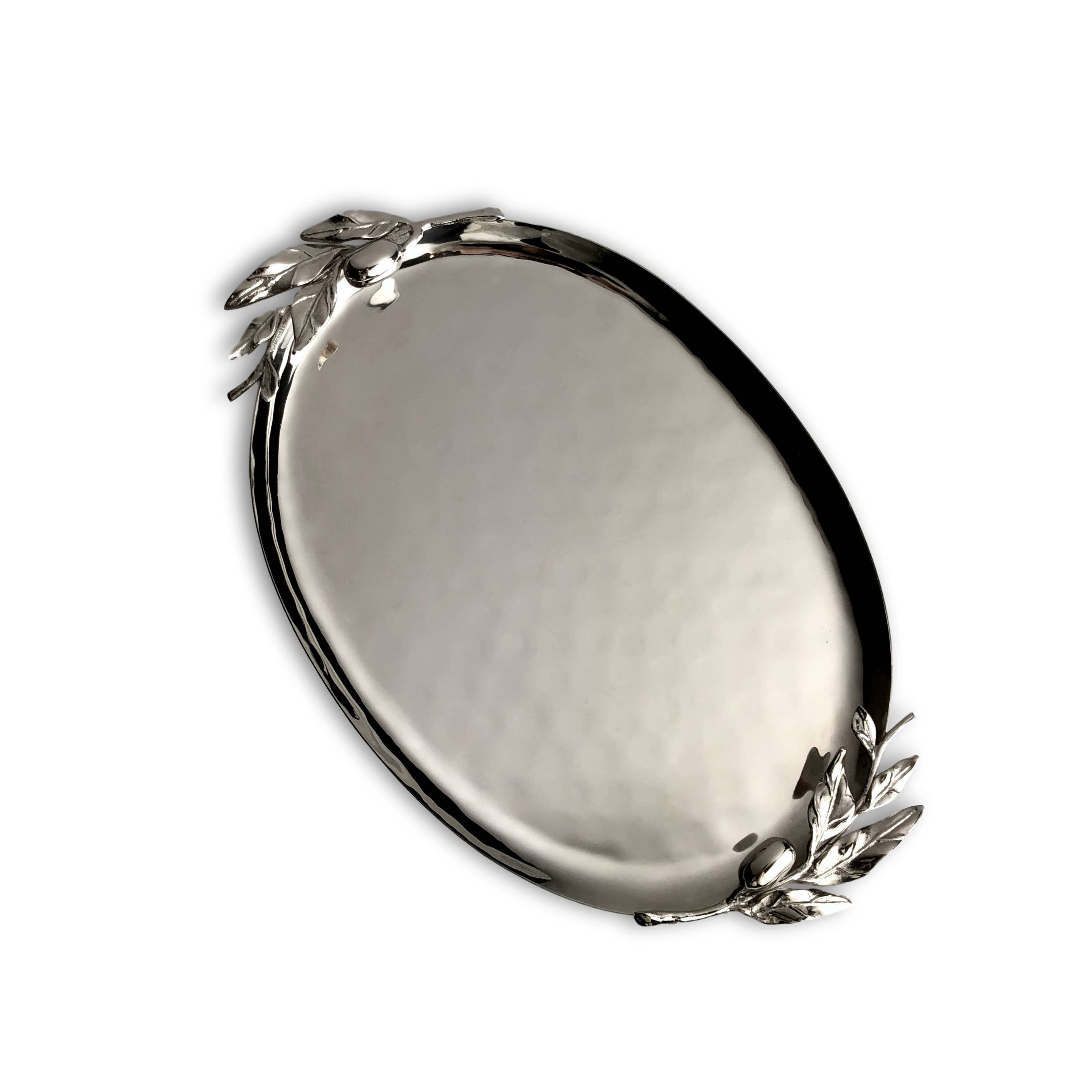 Carmel Ceramica - Wholesale Decorative Tray - Oliveira Stainless Steel Medium Oval Tray