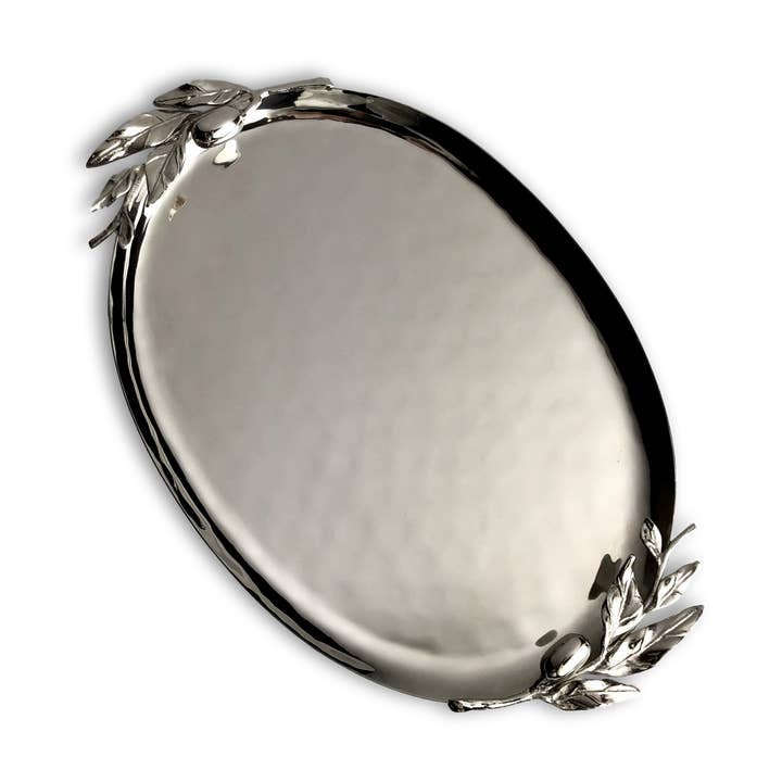 Oliveira Stainless Steel Medium Oval Tray for wholesale by Carmel Ceramica