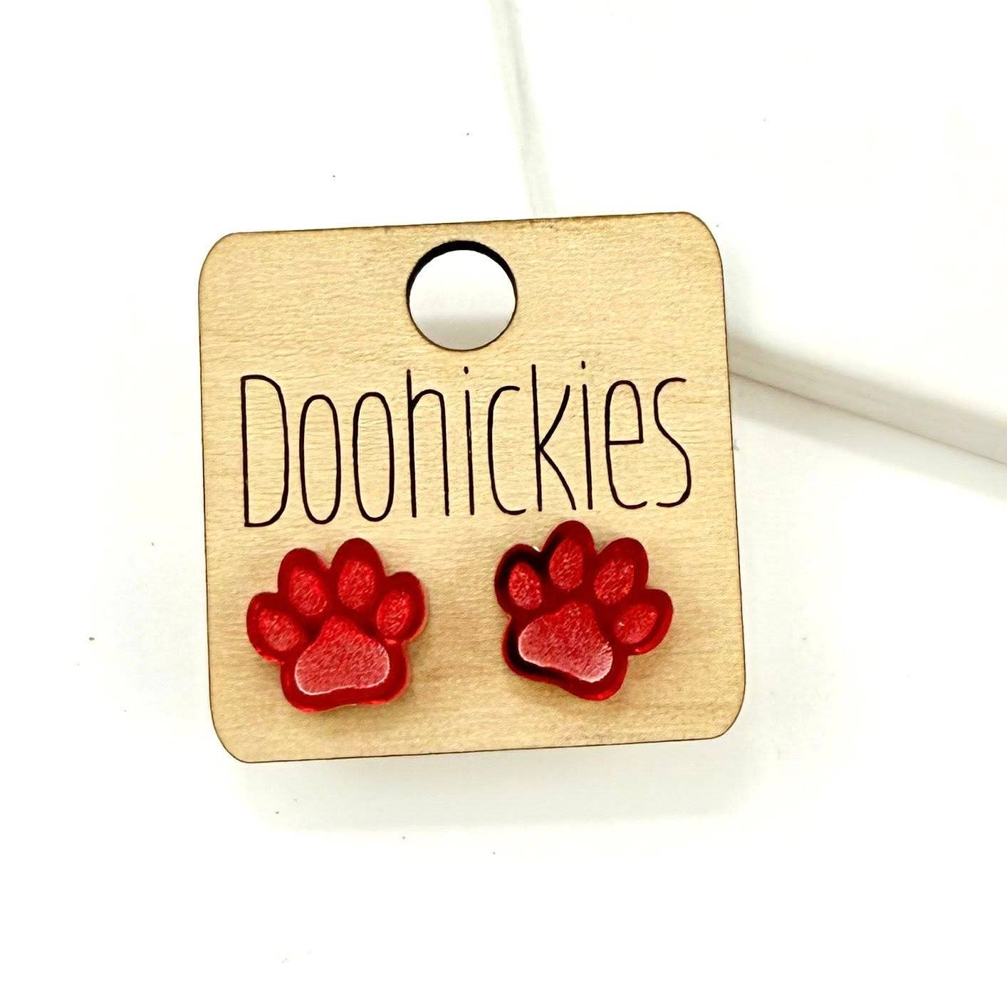 Doohickies - Vente Clous d'oreille - Clous d'oreilles patte miroir esprit d'école 13 mm - Boucles d'oreilles esprit personnalisées - 10 options de couleur8