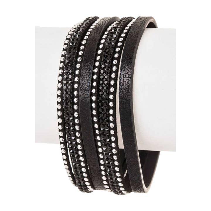 Animal Print Crystal Mix Media Magnetic Bracelet for wholesale by LA Jewelry Plaza