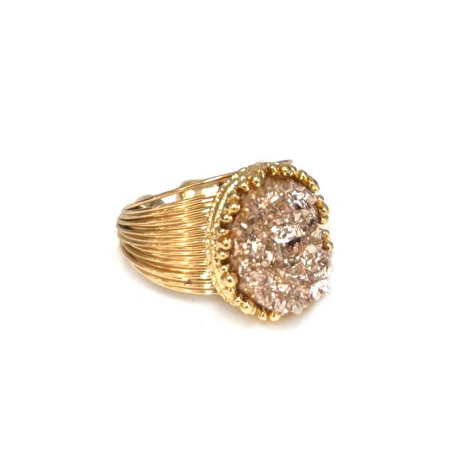 Oval Shape Resin Druzy Cocktail Bead Adjustable Wire Ring and other Purchase Wholesale druzy ring. Free Returns & Net 60 Terms on Faire trending on Faire.