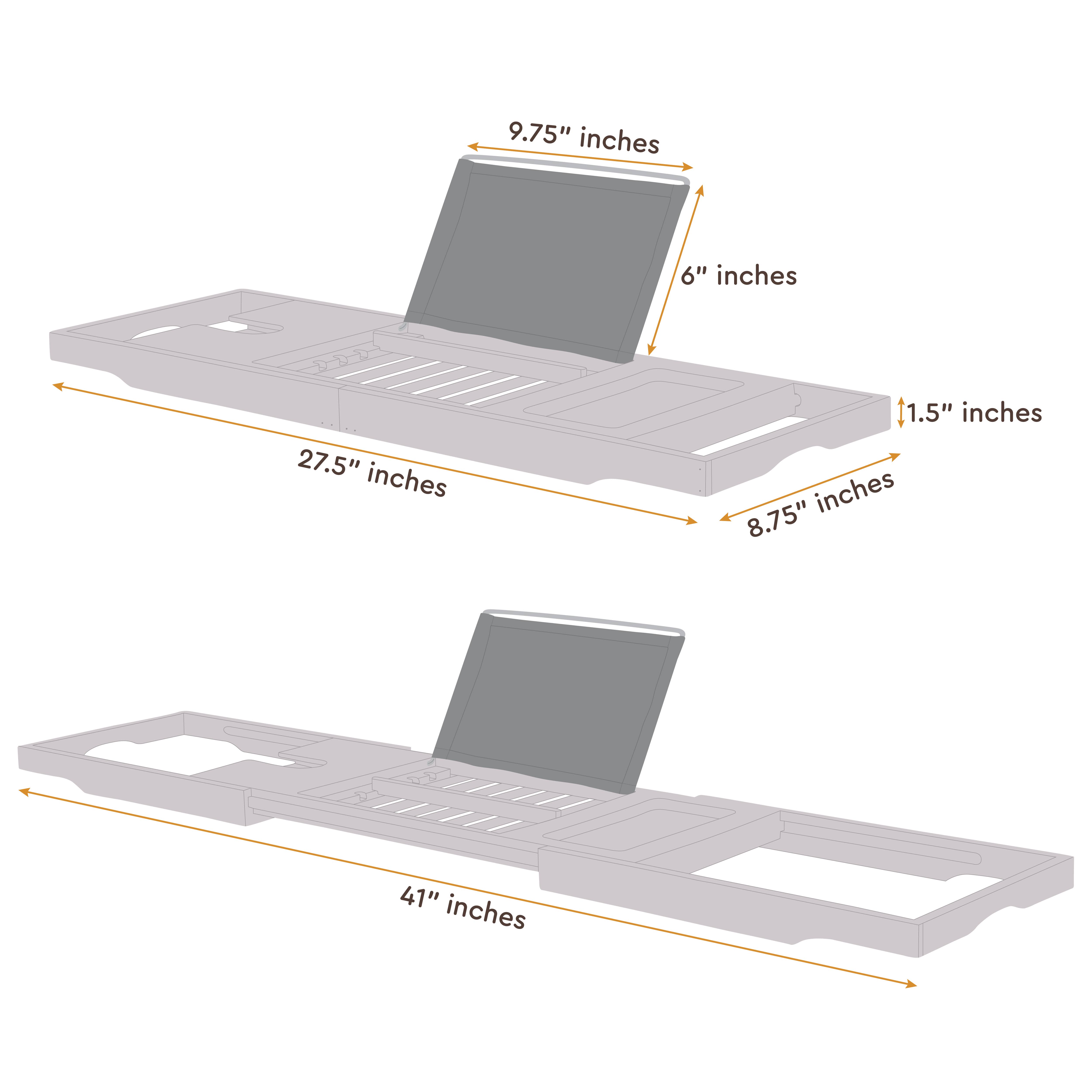 Bambusi - Wholesale Bath Caddy - Bamboo Bathtub Tray Caddy – Adjustable Tub Tray Bath (Grey)8
