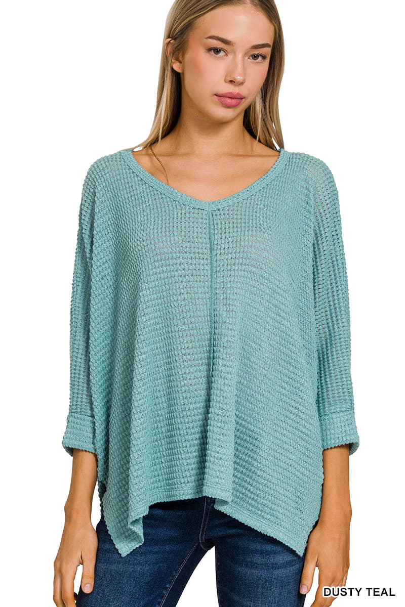 42POPS - Wholesale Knit Sweater - Women's - `.V Neck Hi Low Hem Jacquard Sweater23
