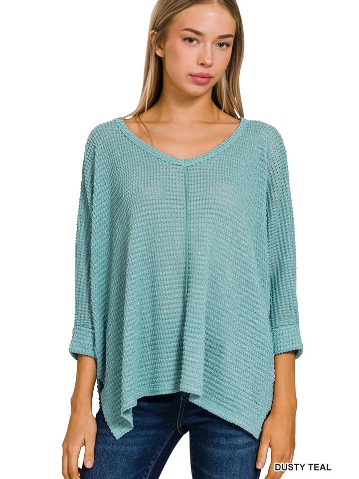 42POPS - Wholesale Knit Sweater - Women's - `.V Neck Hi Low Hem Jacquard Sweater23