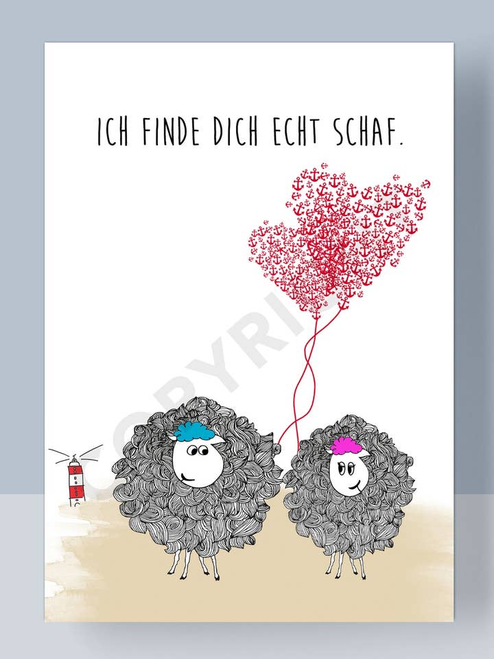 CARTOLINA - TI TROVO UNA VERA PECORA per la vendita all'ingrosso da parte di HEIMARTLIEBE®