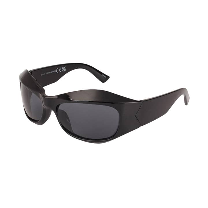 Sleek Wrap Shield Sunglasses – Black / Smoke Lens for wholesale by V by Vye Eyewear