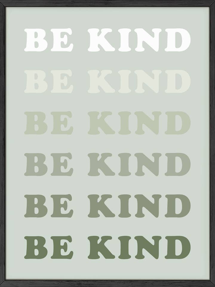 Be Kind Sage Green Wall Art for wholesale by Haus and Hues