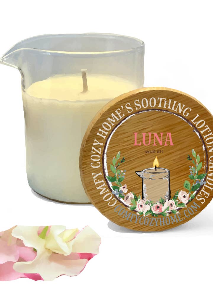 Lotion Massage Candle Luna for wholesale by Comfy Cozy Home