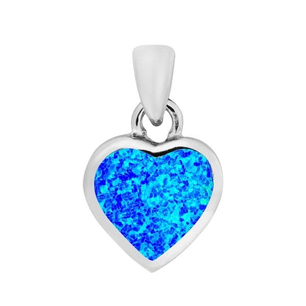 Beautiful Blue Opal Heart Pendant (USA-DDP) for wholesale by Silver Jewellery Cavern Wholesale