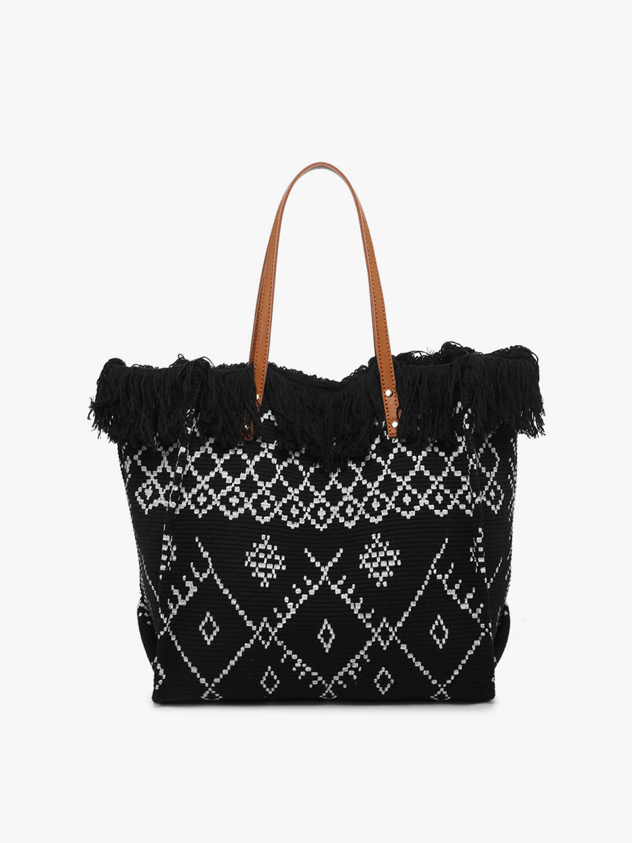 Jen & Co. - Wholesale Tote Bag - Women's - M2091 Madison Handwoven Fringe Tote3