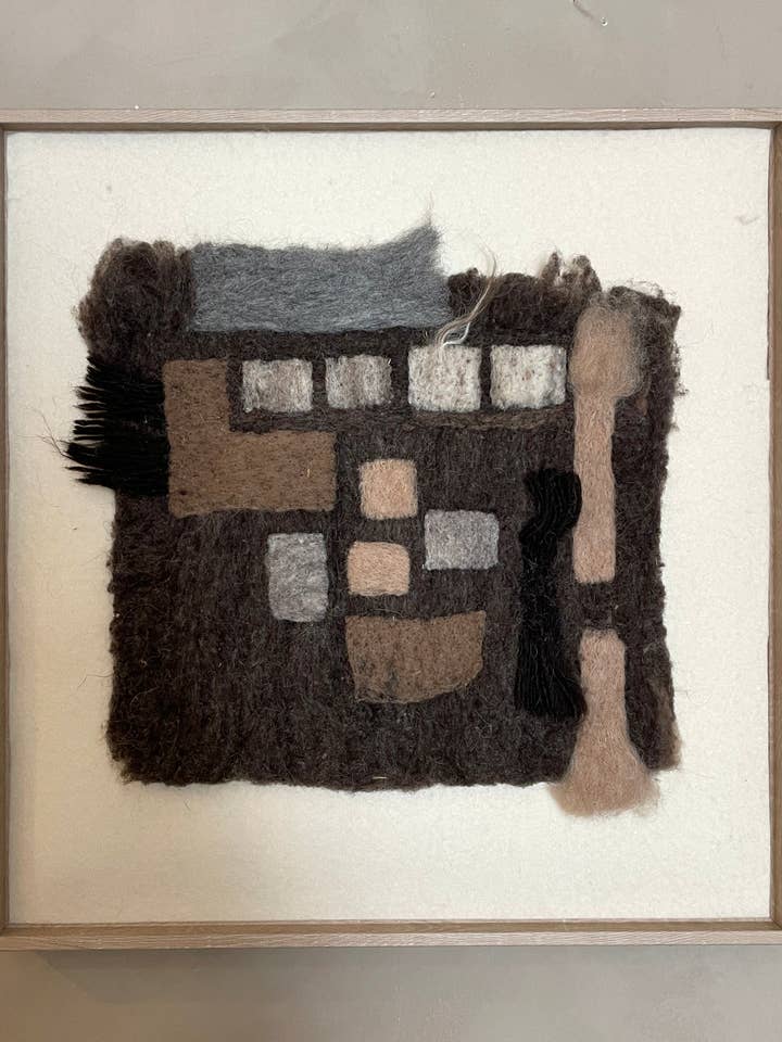 Tonttu diptych - hand-felted Wool Wall Art for wholesale by Seven Sundays Studios