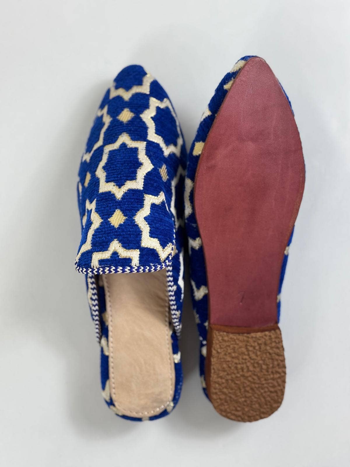 Melecraft – wholesale Mules – Women’s – Wholesale Moroccan Slippers - Handmade Blue Boho Mules7