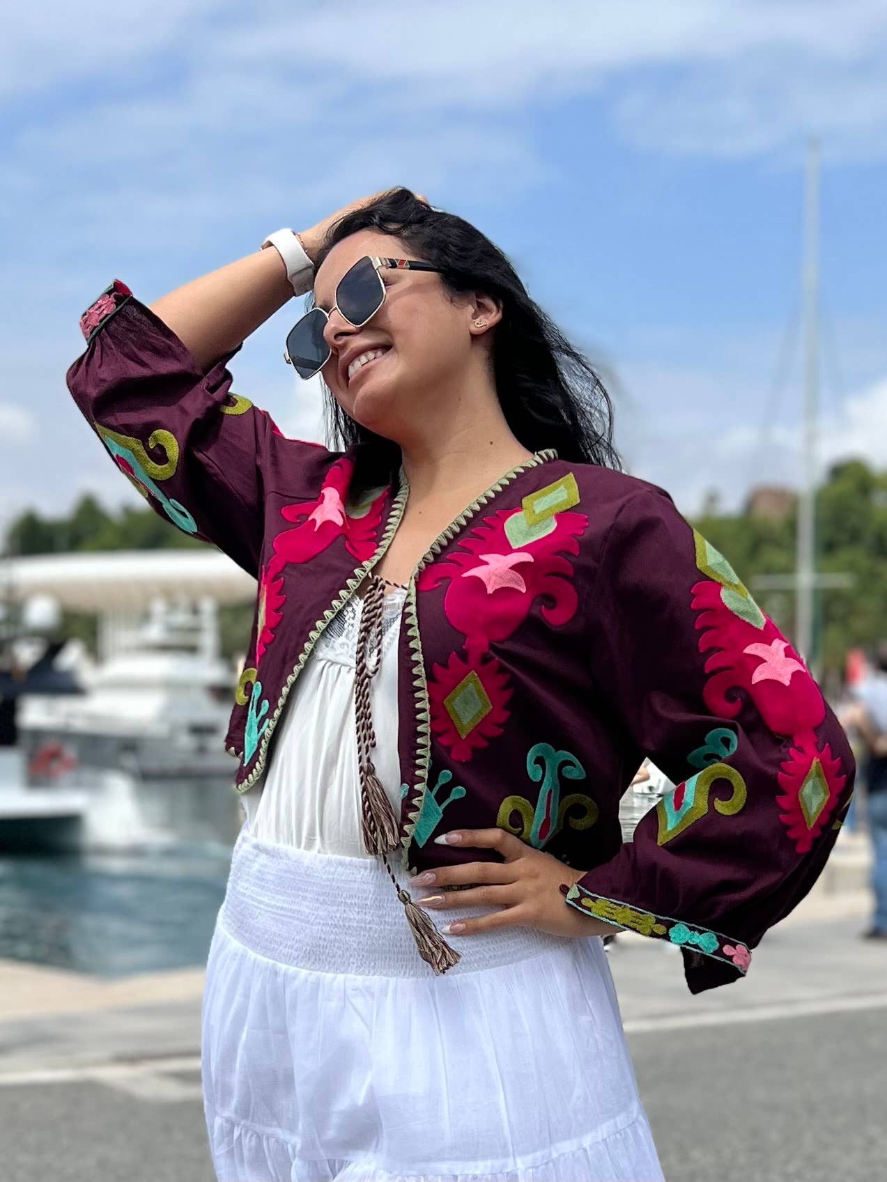 Kinomy - Wholesale Jas - Dames - Handgemaakte geborduurde katoenen bolero's (set van 4)2