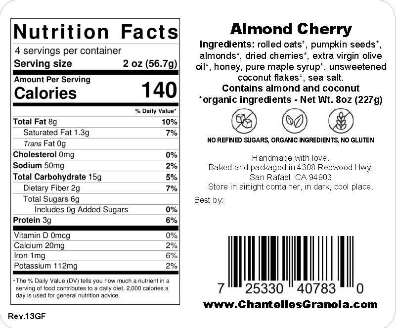 Chantelle's Granola - Wholesale Granola - Granola: Almond Cherry2