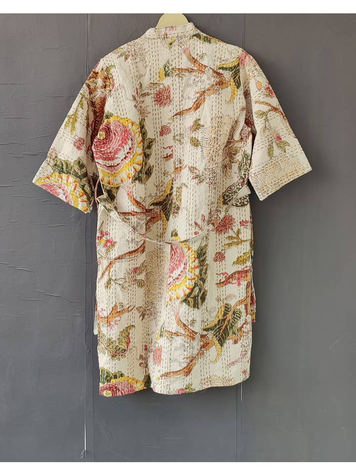 Bhawana Handicrafts - Wholesale Kimono - Women's - Indian Handmade Kantha Stitch Robe Kimono Robes For Women