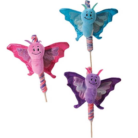 Sortido de Borboleta de Lollyplush 6" c/ Chupa-Chupa Arco-Íris 14" por atacado de The Petting Zoo
