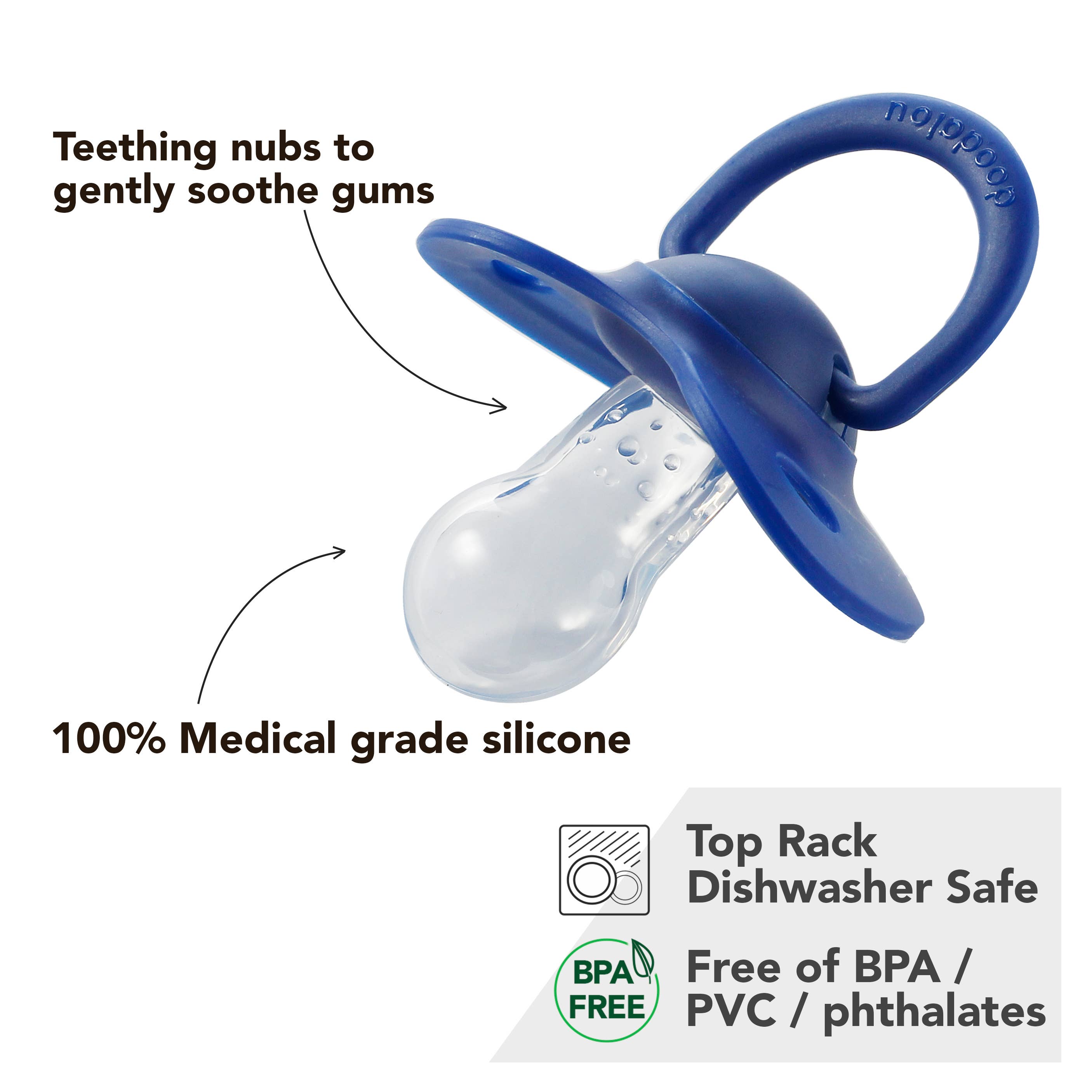 Doodalou - Wholesale Pacifier - Baby - Doodalou Pacifier - Navy Blue and Light Blue7