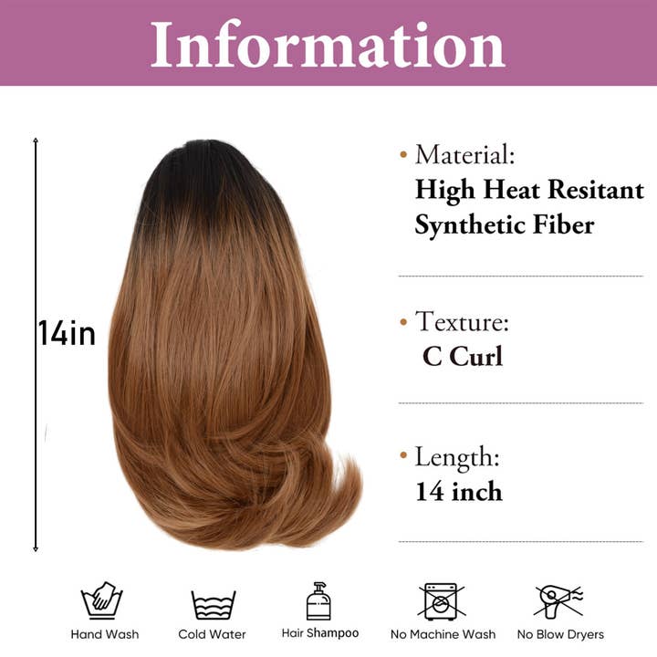 Black to Blonde 14" Short Curly Drawstring Ponytail for wholesale on Faire2