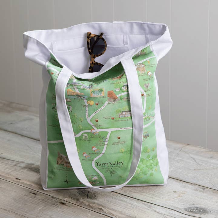 Australian Map Gifts - Wholesale Tote bag – Women's - Tote Bag Yarra Valley Wine Region Map2