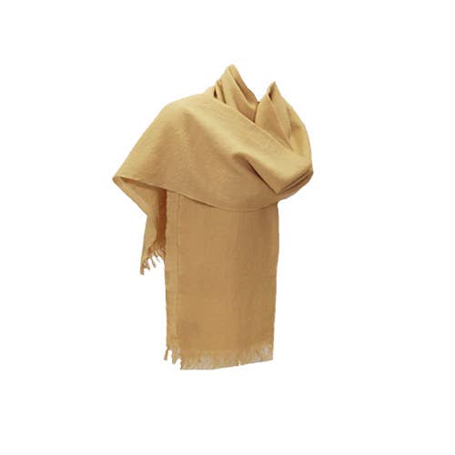 Scarf, Merino Wool Long, Solid Mustard Yellow SLK157/Y for wholesale by World Treasure Trading