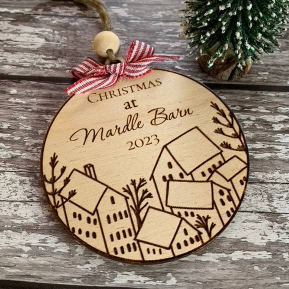 Suze Lake Designs – wholesale Christmas decoration – Personalised Town Christmas Tree Decoration 0