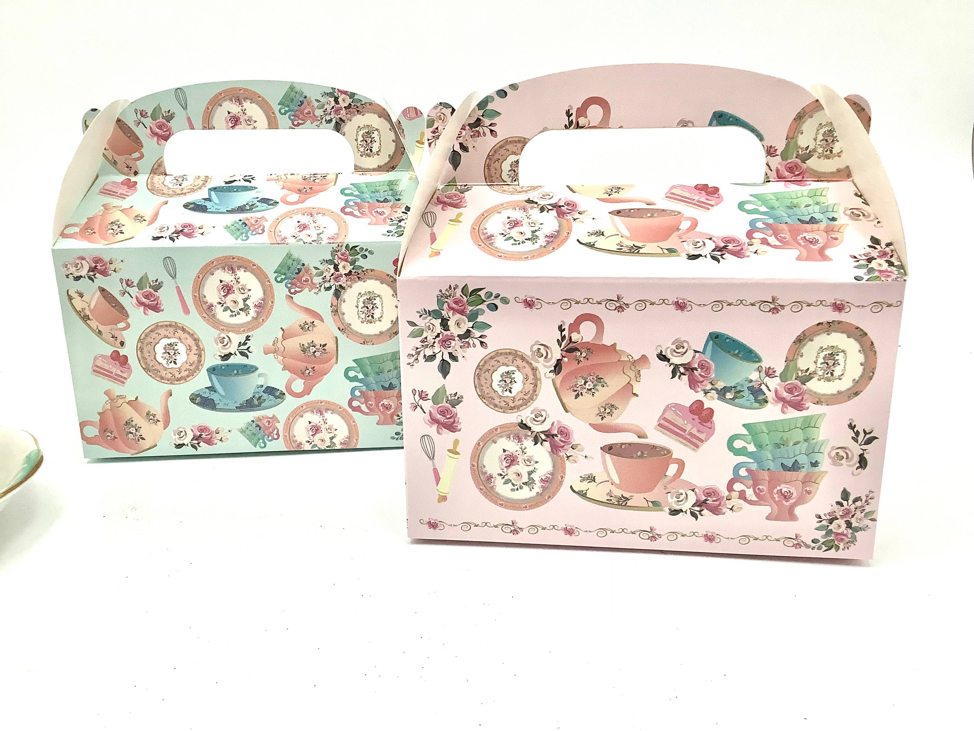 All Little Cute Things - Vente Sachet cadeau/boîte cadeau pour invités - Boîte à emporter Tea House pour gâteaux, desserts et biscuits2