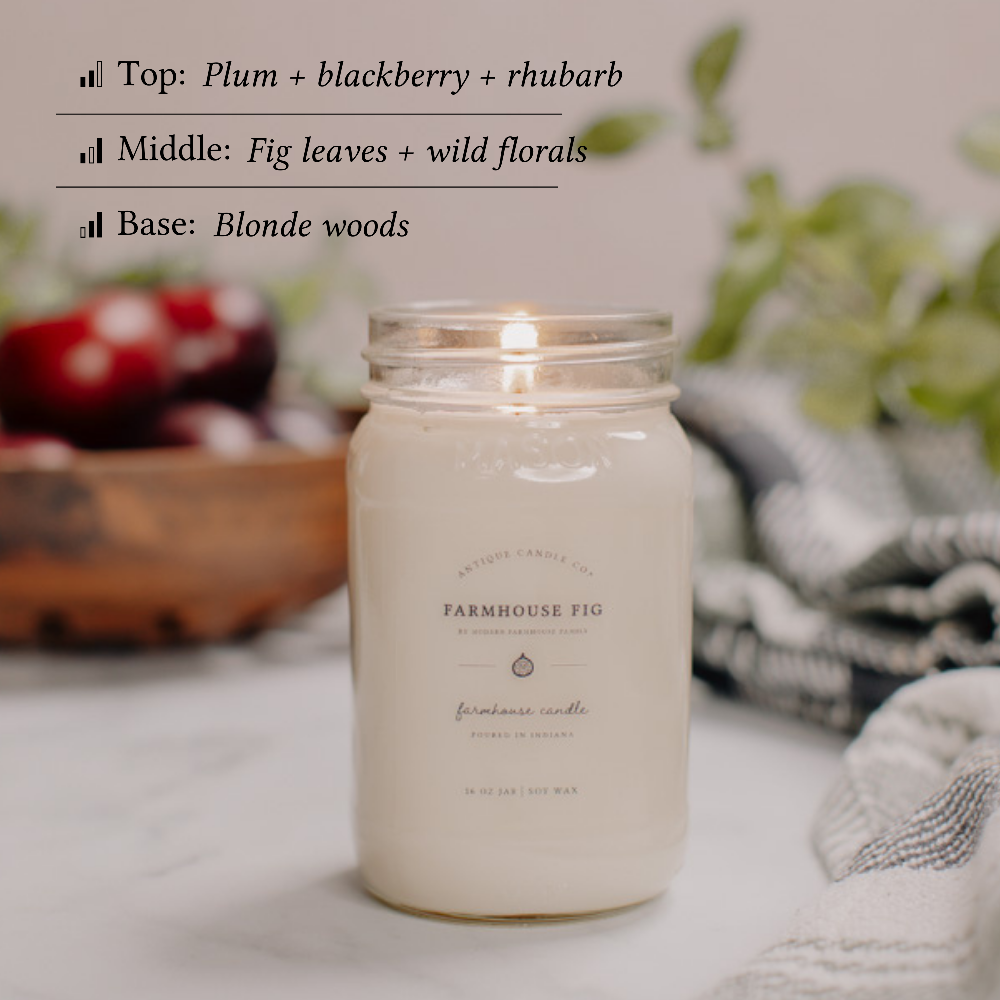 Antique Candle Co.® - Wholesale Jar/Filled Candle - Farmhouse Fig - Soy Wax Mason Jar Candle1