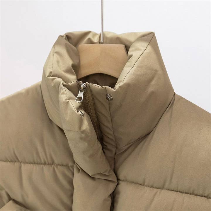 FurDecoration – wholesale Outerwear Vest - Women’s – Solid Color Stand Collar Thick Loose Short Cotton Vest7