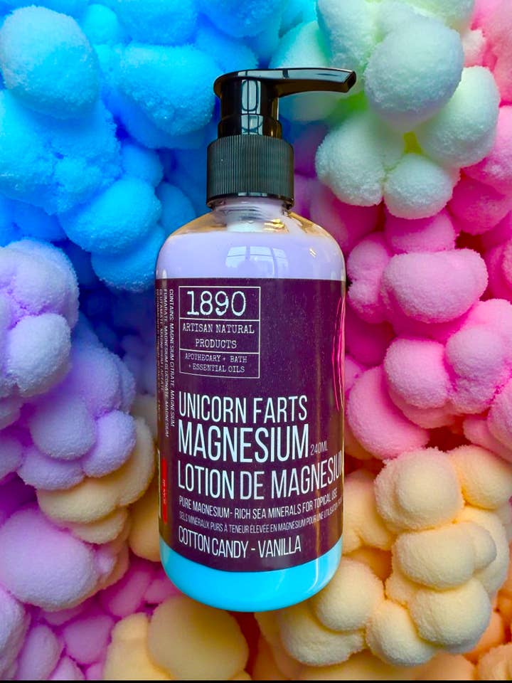 Unicorn Farts "Magnesium Lotion" for wholesale by 1890 Natural Bath Co