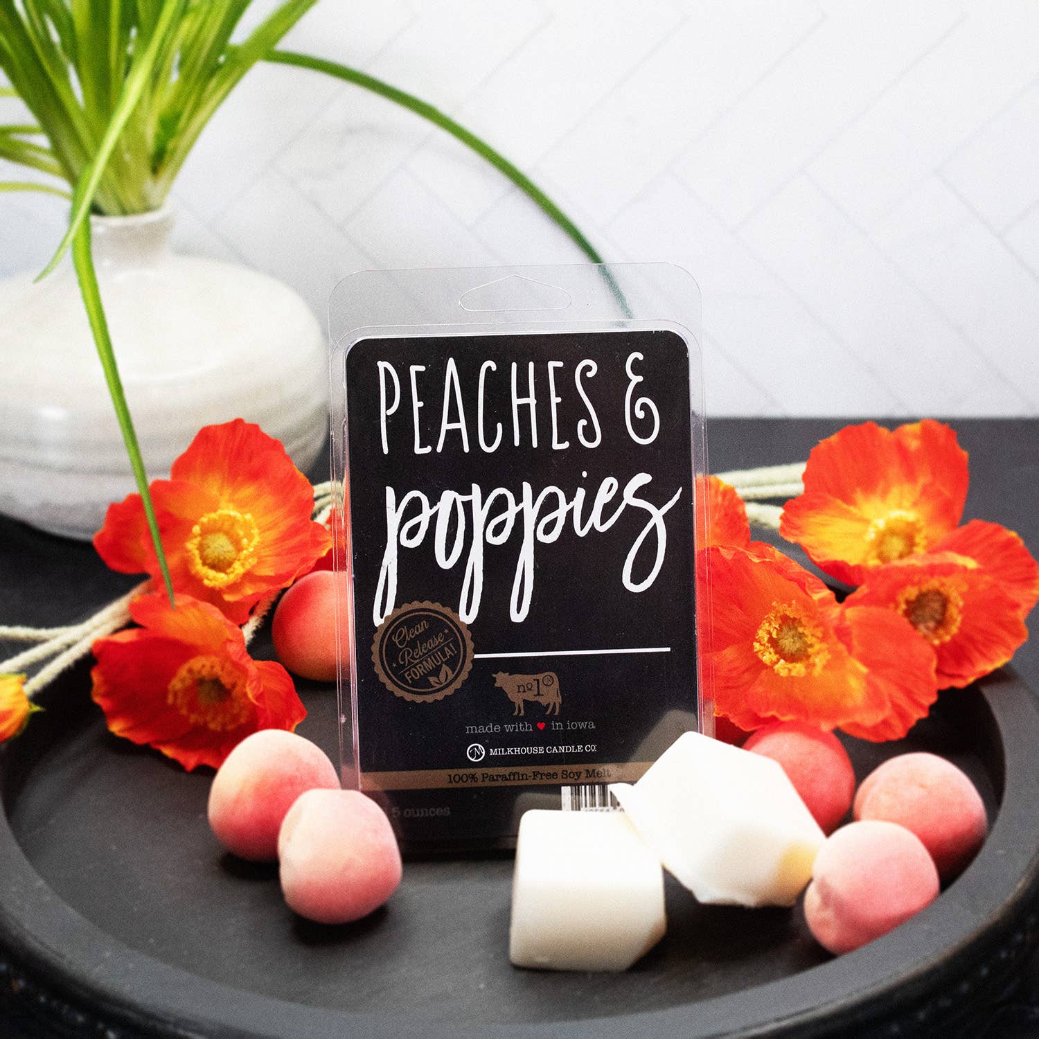 Milkhouse Candle Company - Wholesale Wax Melt - 5.5 oz Wax Melts: Peaches & Poppies1