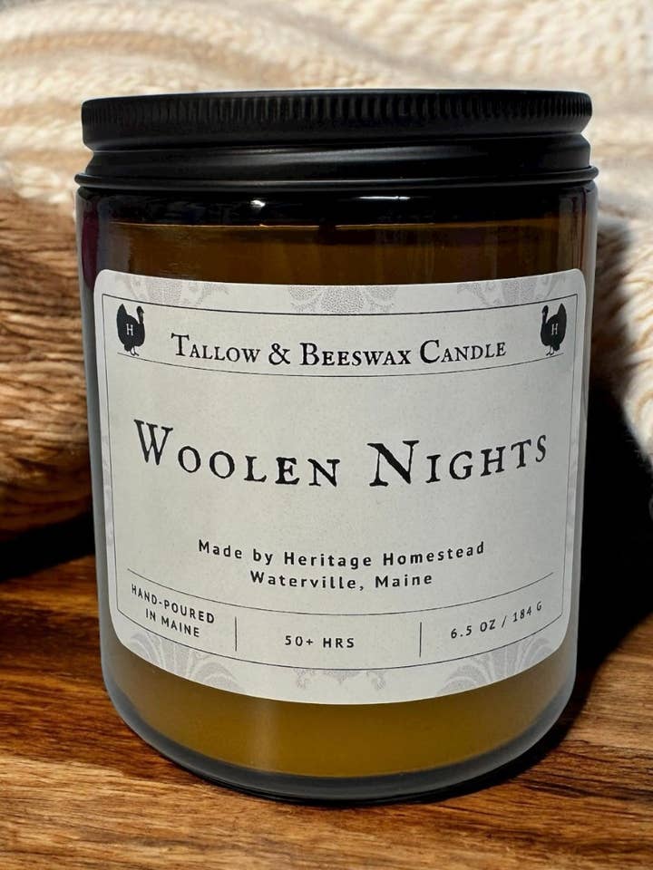 Grass-Fed Tallow & Beeswax Candle for wholesale by heritagehomesteadco