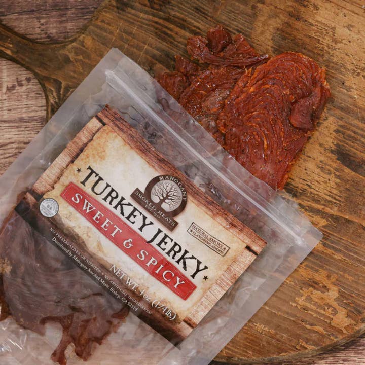 Mahogany Smoked Meats - Wholesale Jerky - Sweet N' Spicy Turkey Jerky - All-Natural, 4oz1
