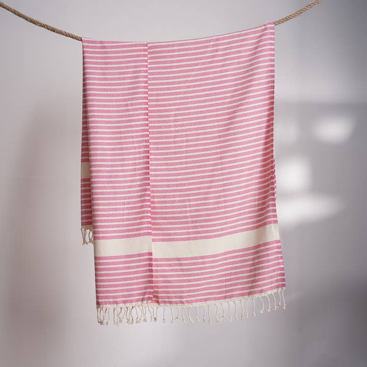 Kikoya - Vendita all'ingrosso Telo mare - Asciugamani da spiaggia turchi in cotone Midas 33x66 pollici a trama intrecciata per il bagno6