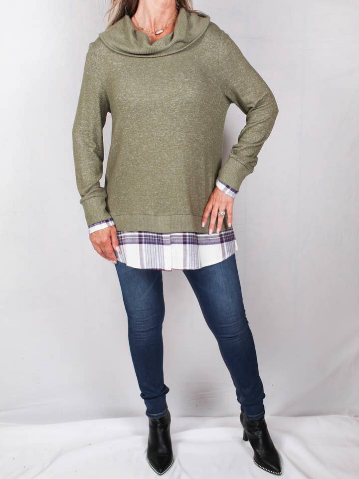 ST814A6V1-O - Oliv/ Marineblau - Zwei Vier Hacci A953 für den Großhandel von K & C Clothing, Inc.