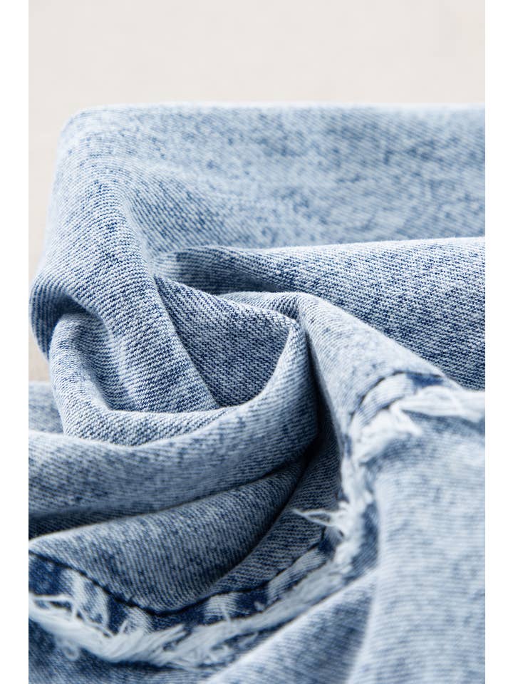 1 the Woman - Wholesale Overalls - Women's - Light Wash Frayed Exposed Seam Wide Leg Denim Overall8