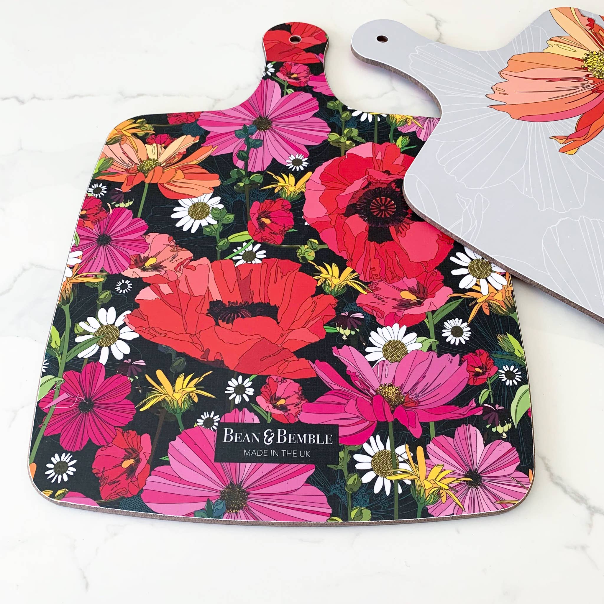 Bean and Bemble - Wholesale Cheese Board - Cheese Board Double Sided Large Melamine Summer Poppies Floral8