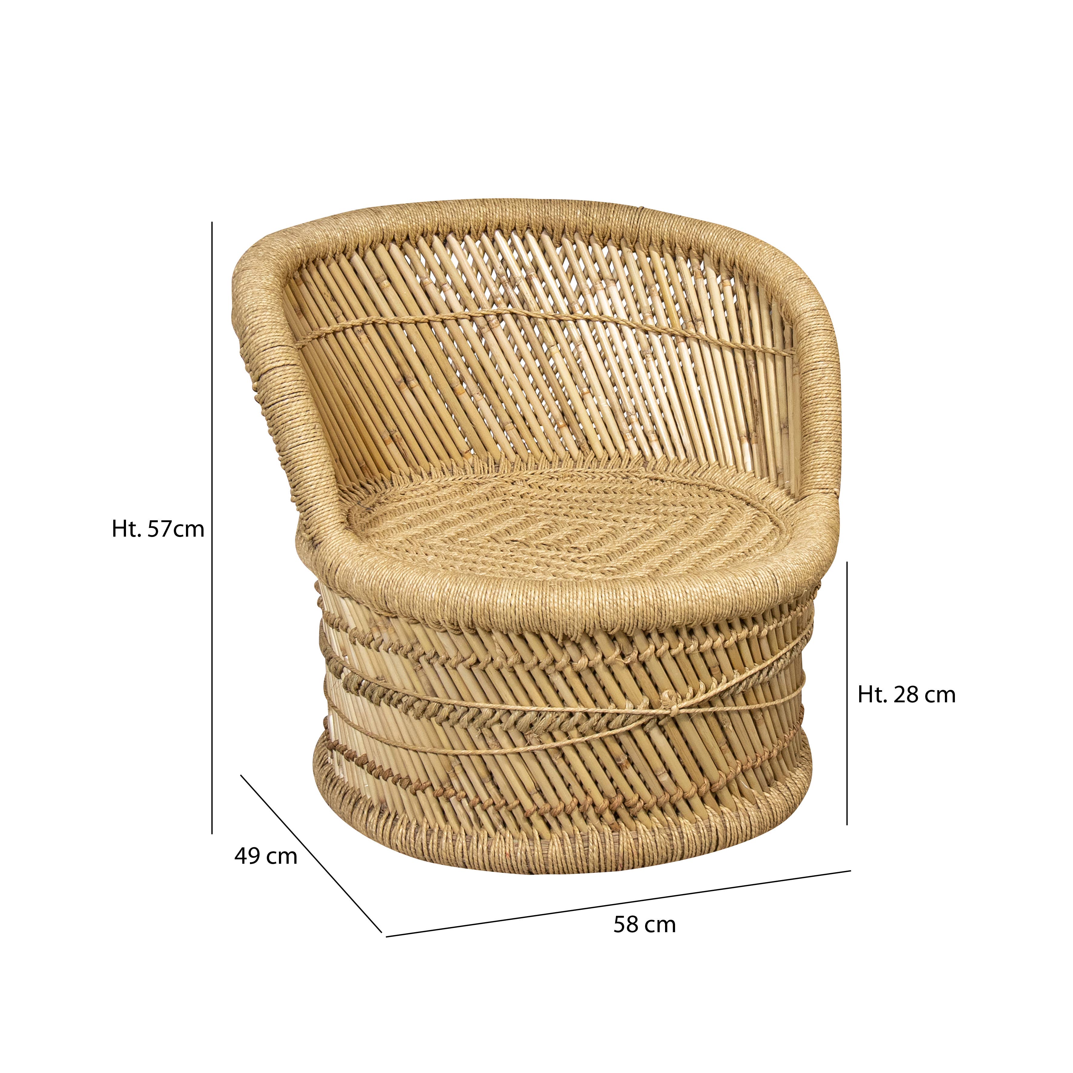 Now's Home – Großhandel Stühle – HOCKER MIT RÜCKENLEHNE AUS GEFLOCHTENEM NATURBAMBUS 59X59X60 ZAMZEBE3
