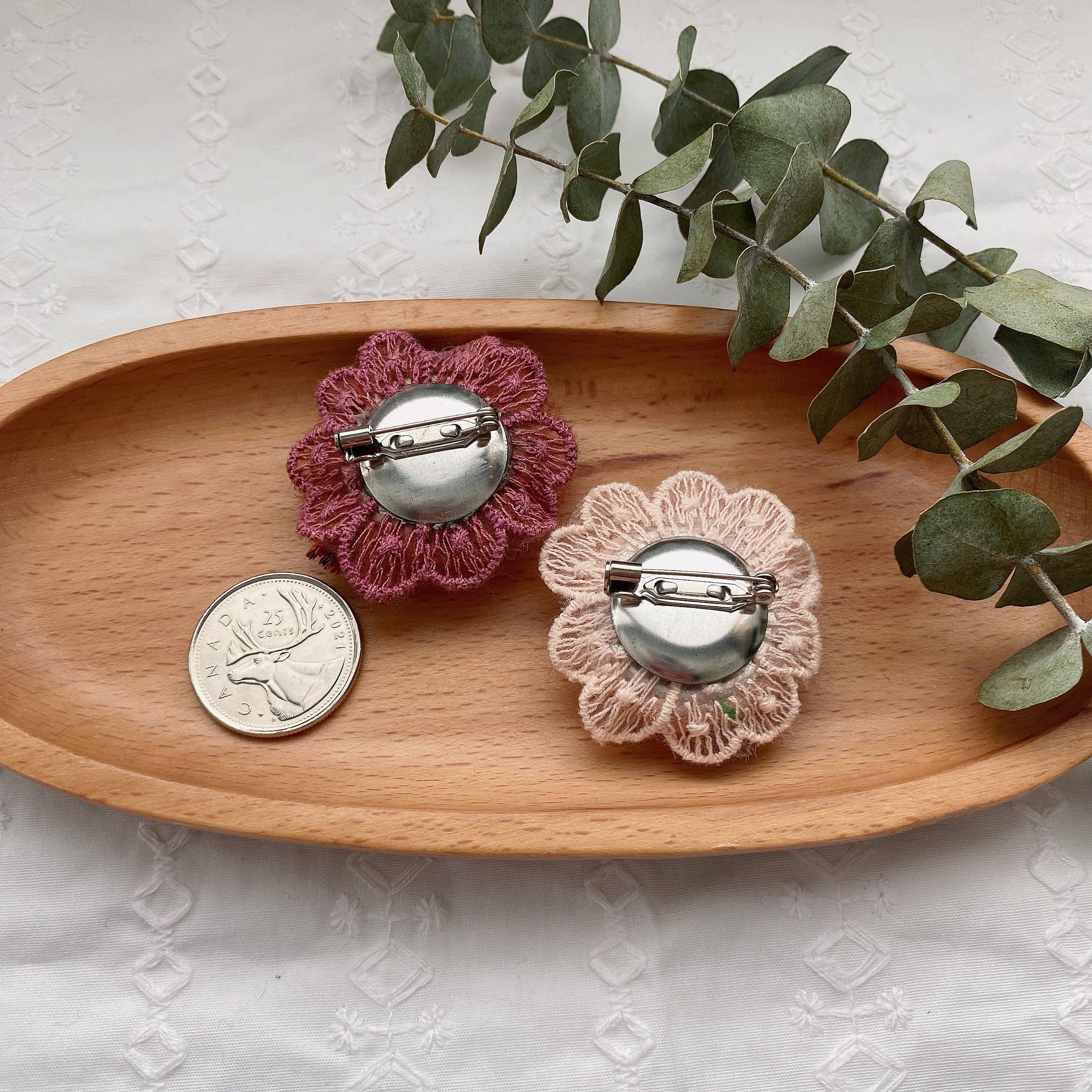 Giggle with Love – wholesale Brooch – Embroidery Brooch Pin| Handmade Flower Embroidered Pin|floral Jacket Brooch Pin| Small Floral Scarf Pin| Tote Pins |birds Brooch Pins8