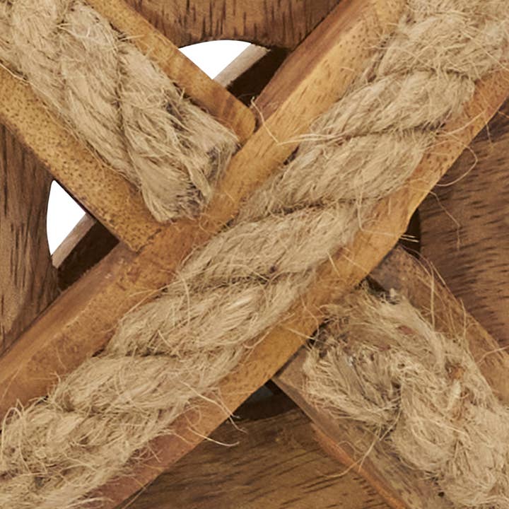 Saro Lifestyle - Wholesale Decorative Tabletop Object - Natural Wooden Rope Decorative Orb