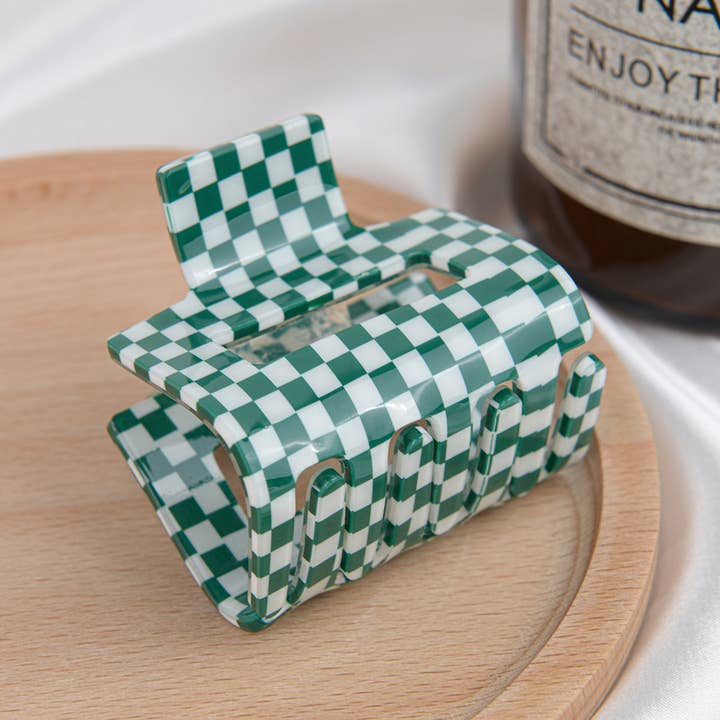 TheDivaSoap - Wholesale Hair Clip - Women's - Acrylic Square Checkerboard Hair Claw Clip