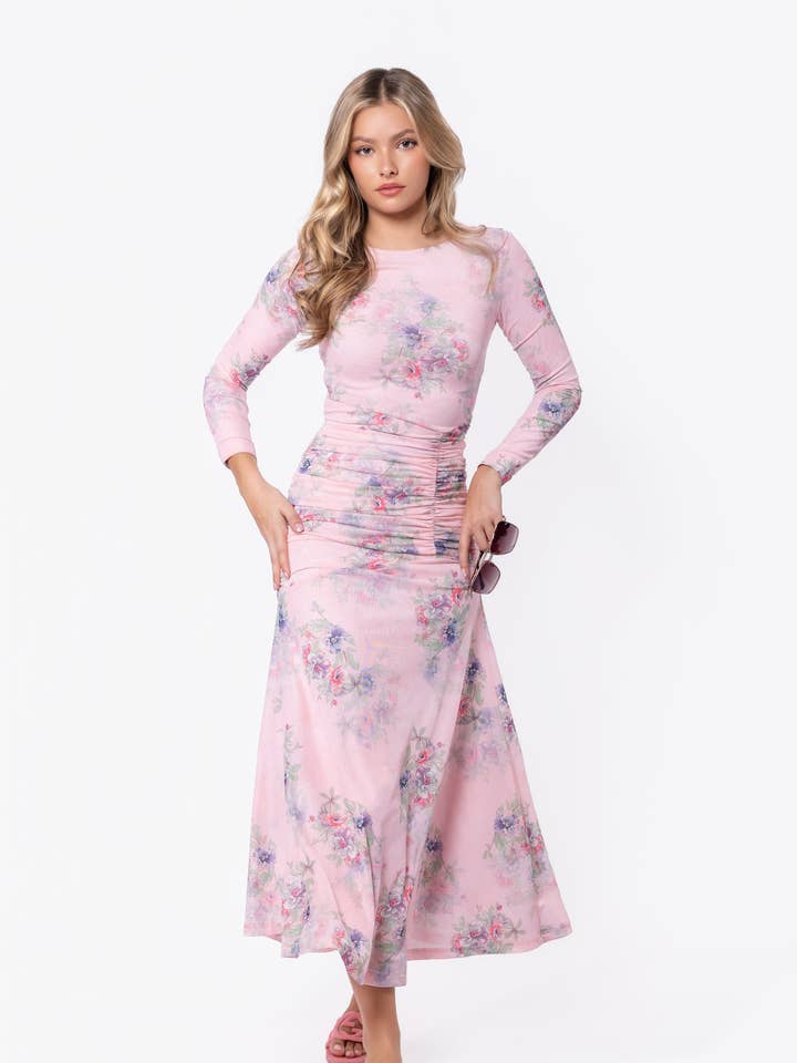 Juliana Dress (Pink Flower) for wholesale by Yakira Bella