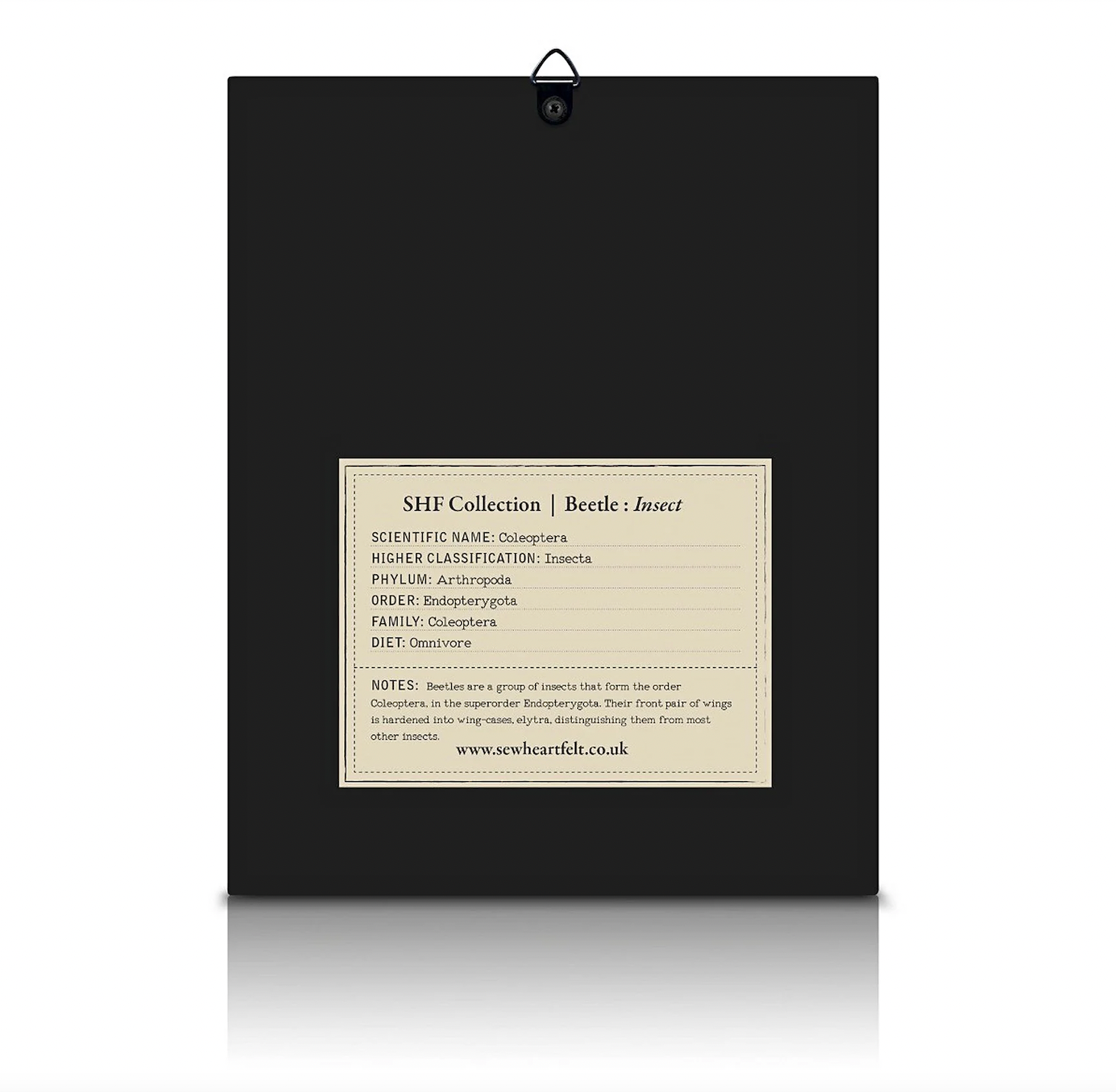 Sew Heart Felt – wholesale Wall Accent – Framed Hand Embroidered Beaded Feeler Beetle1